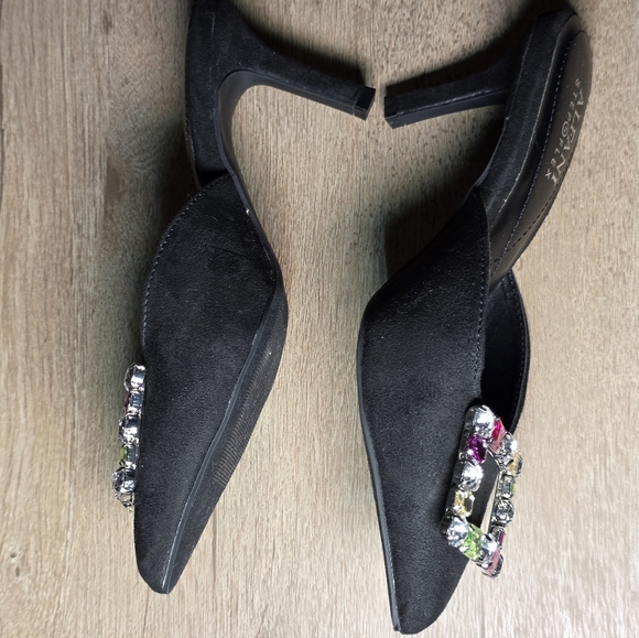 Alfani Black Mules with Colorful Embellishments - Picture 2 of 4